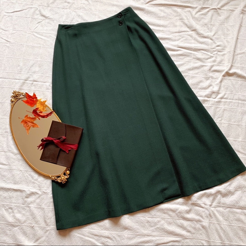 Jones New York Green Wool Skirt